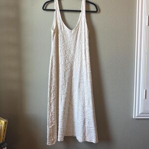 Zara Cream Textured Sleeveless Maxi Dress